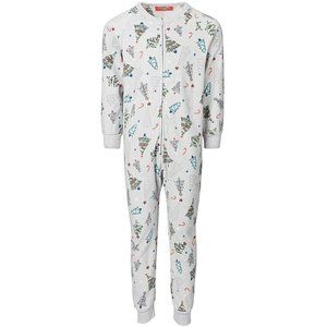 Family PJ's Holiday Kids Festive Trees One Piece Pajama, Gray, 4-5